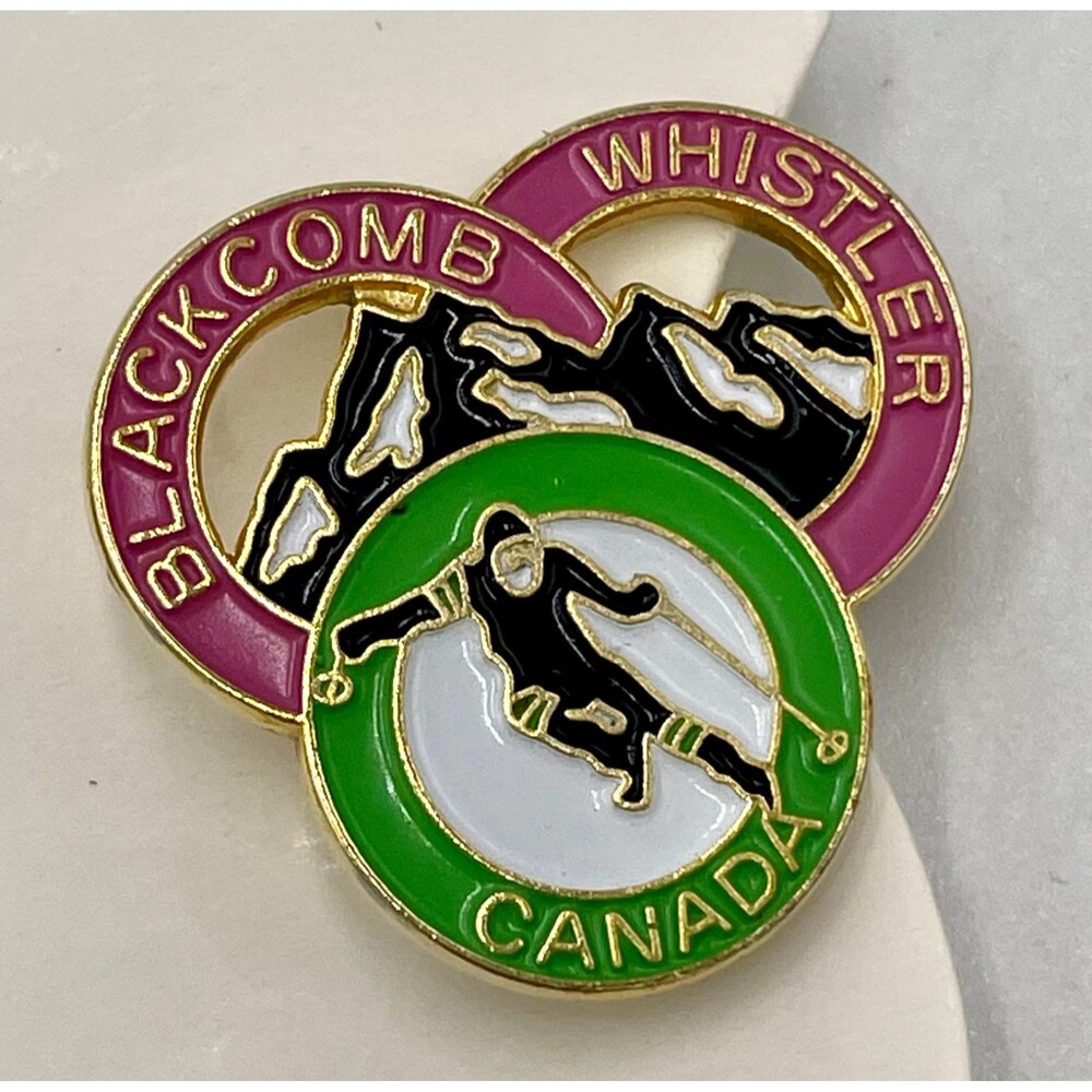 Vintage Whistler Blackcomb Canada Ski Resort Skiing Lapel Pin Free Ship in USA
